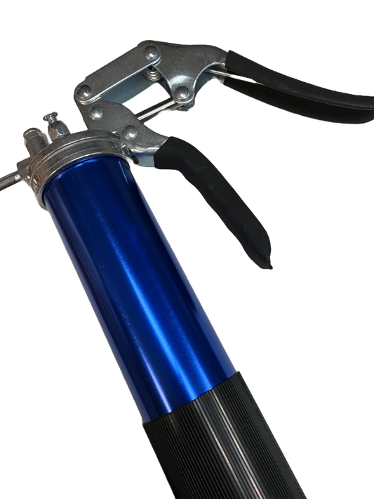 Custom Order: 5000 PSI Pistol Grip Anodized Blue Grease Gun MIL-SPEC Inscribed.